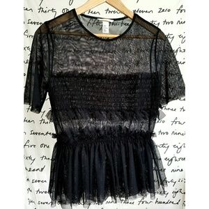 H&M Black Tulle Top